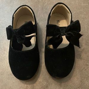 Adorable black velvet Velcro shoes